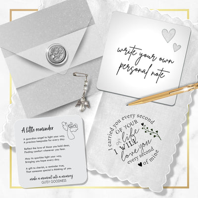 Miscarriage Keepsake Handkerchief | I Carried You Every Day Poem | Baby Loss Gift for Mom | Sympathy Hanky + Card, Angel Grief Gift for Her