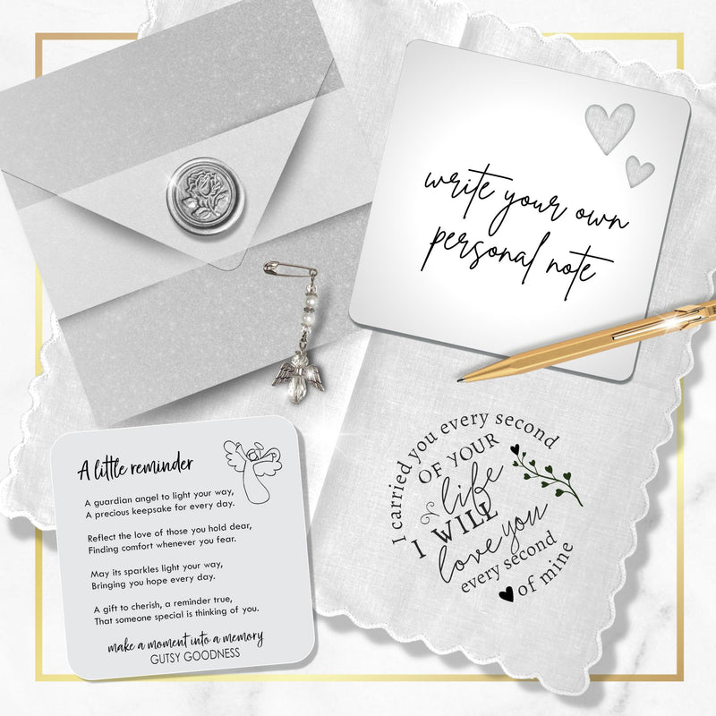 Miscarriage Keepsake Handkerchief | I Carried You Every Day Poem | Baby Loss Gift for Mom | Sympathy Hanky + Card, Angel Grief Gift for Her