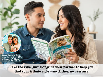 A Bride’s Guide to Wedding Memorials & Emotional Survival Book | Angel Wing Something Blue Charm | Bonus Grief Planning Digital GPT Resource