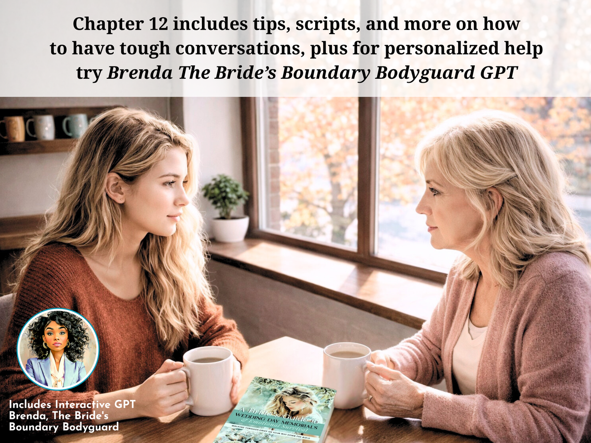 A Bride’s Guide to Wedding Memorials & Emotional Survival Book | Angel Wing Something Blue Charm | Bonus Grief Planning Digital GPT Resource