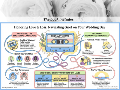 A Bride’s Guide to Wedding Memorials & Emotional Survival Book | Angel Wing Something Blue Charm | Bonus Grief Planning Digital GPT Resource