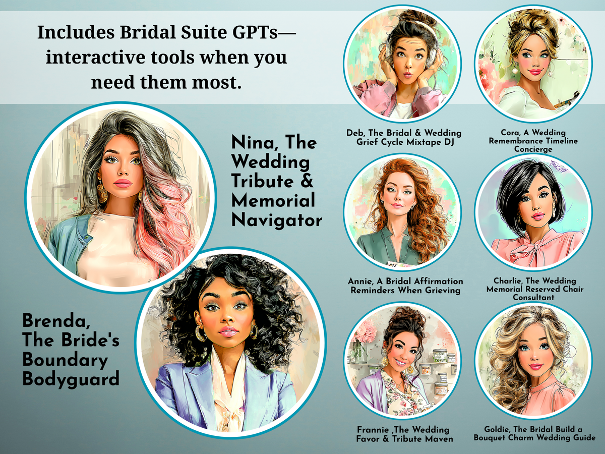 A Bride’s Guide to Wedding Memorials & Emotional Survival Book | Angel Wing Something Blue Charm | Bonus Grief Planning Digital GPT Resource