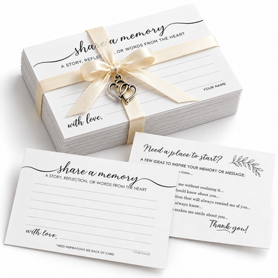 Share a Memory Cards for Funeral & Celebration of Life, 50 Pack, 4x6