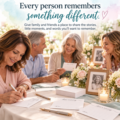 Share a Memory Cards for Funeral & Celebration of Life, 50 Pack, 4x6
