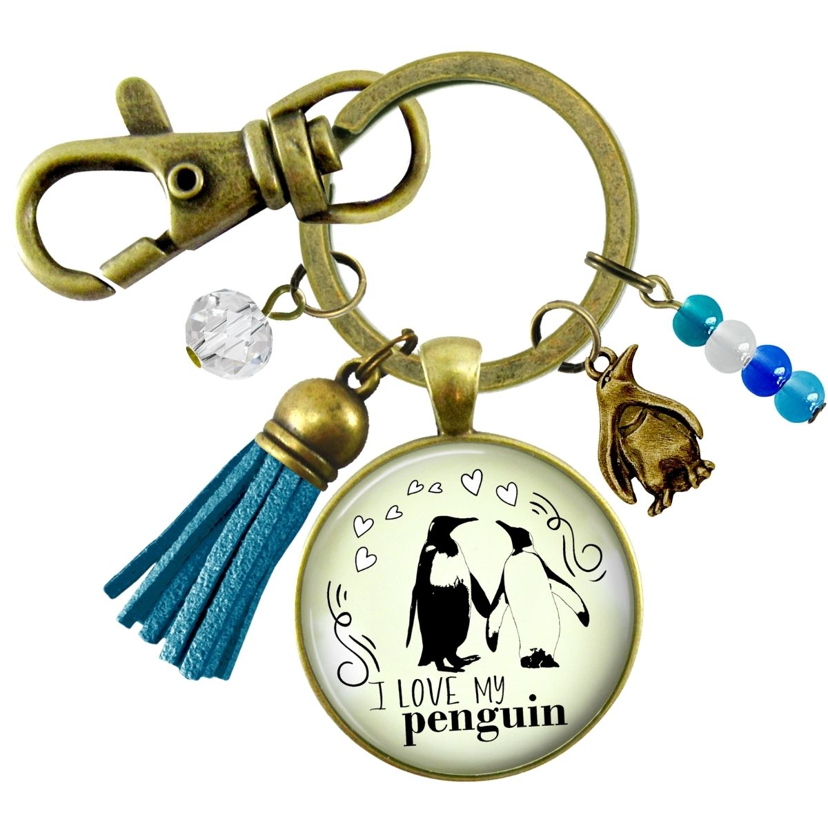 I Love My Penguin Keychain Gift for Her