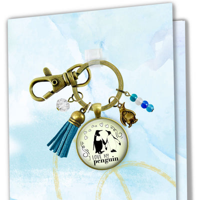 I Love My Penguin Keychain Gift for Her