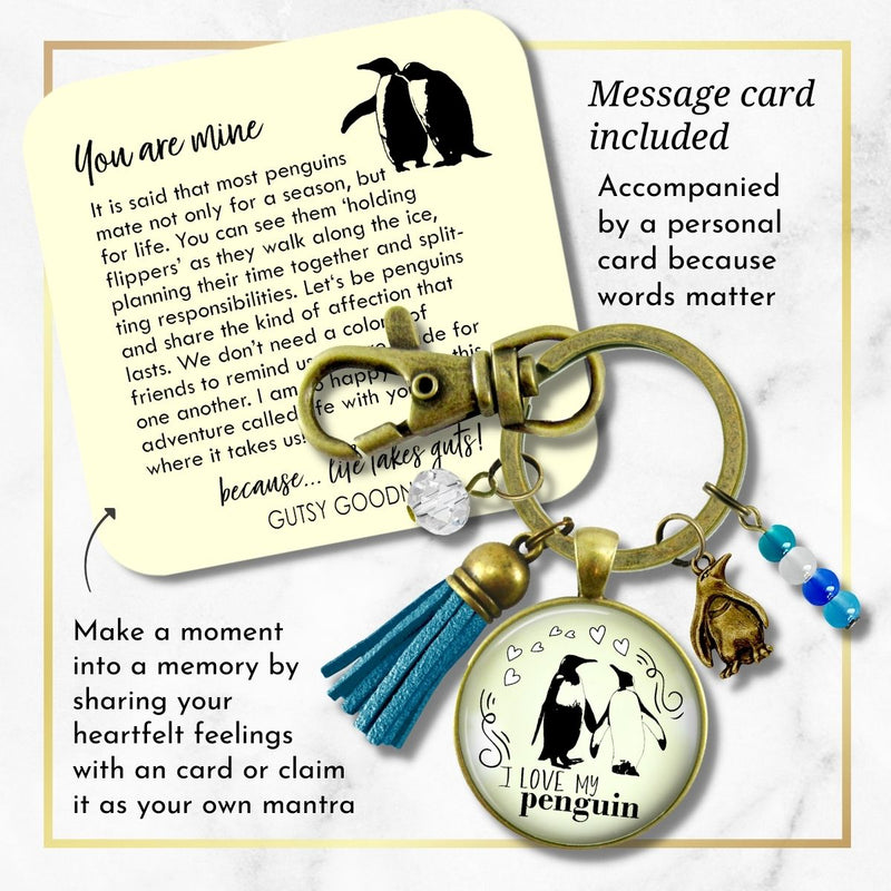 I Love My Penguin Keychain Gift for Her