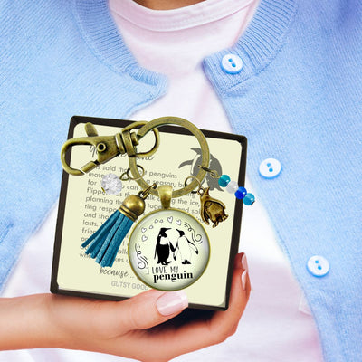 I Love My Penguin Keychain Gift for Her
