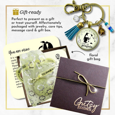 I Love My Penguin Keychain Gift for Her