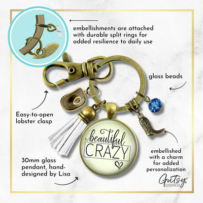 Beautiful Crazy Boho Fashion Keychain Western Theme