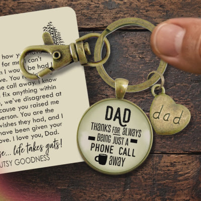 Fishing Keychain Dad Nature Says Outdoorsman Rustic Key Ring Gift For Father Sportsman