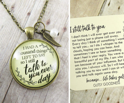 Sympathy Jewelry Bundle Set of 2 | Thousand Things Neckl | Sometimes I Look Up Keychain - Gutsy Goodness Handmade Jewelry