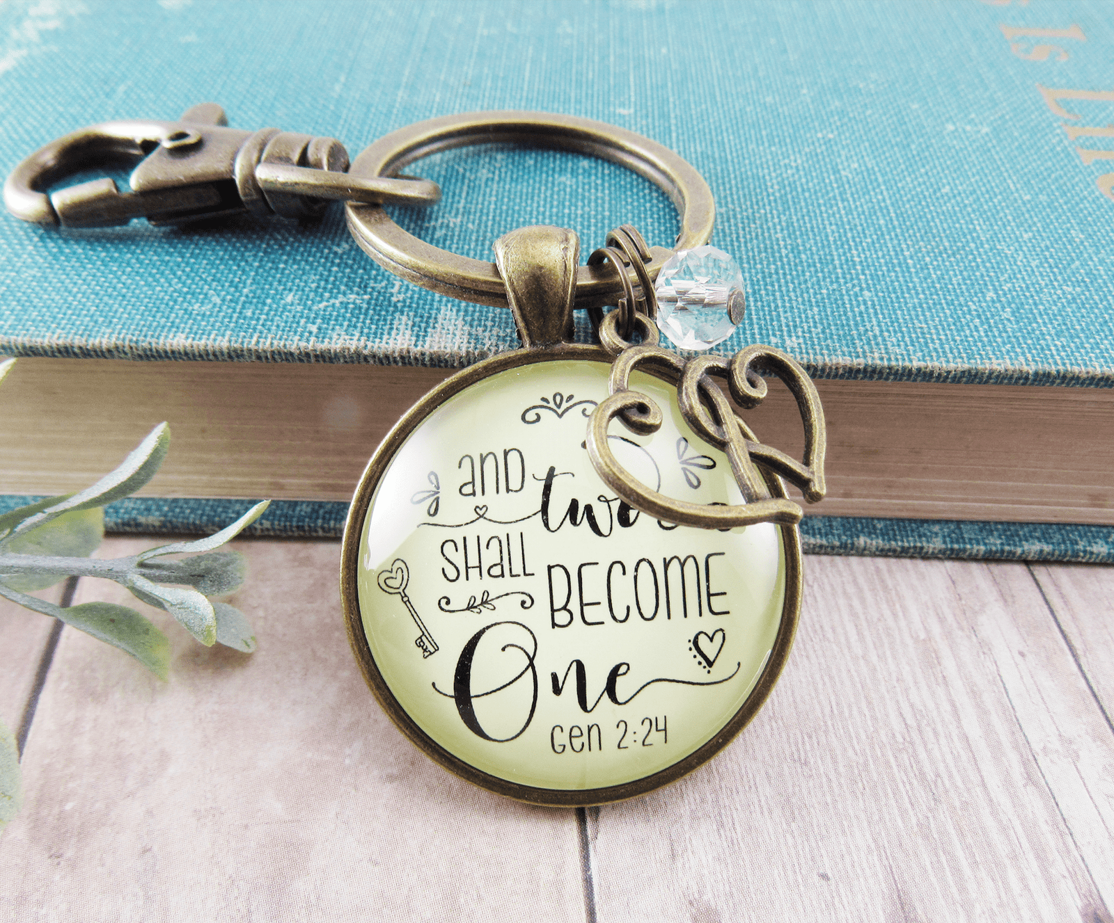 Marriage Womens Keychain Two Shall Become One Bridal Shower Wedding Gift - Gutsy Goodness Handmade Jewelry