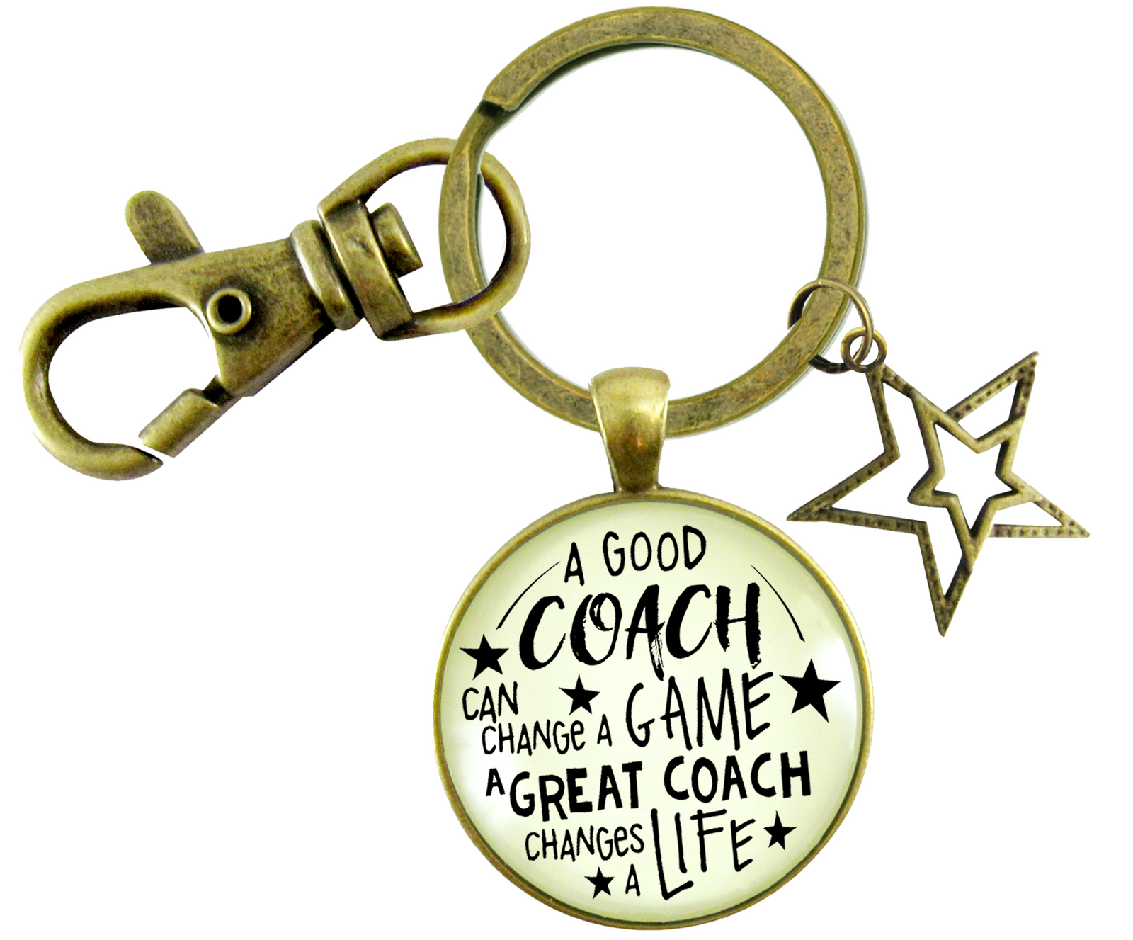 Coaching Keychain Any Sport Great Coach Changes Life Thank You Gift Men Women - Gutsy Goodness Handmade Jewelry