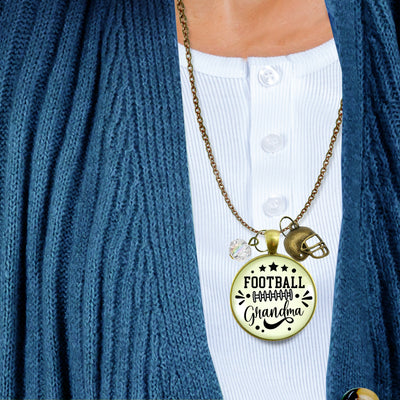 Football Grandma Necklace Favorite Player Proud of Grandson Gift Jewelry Sports Team Handmade Autumn Season Pendant Quote  Necklace - Gutsy Goodness Handmade Jewelry
