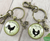 His Hen Her Rooster Keychain Set For Chicken Family Vintage Inspired Jewlery - Gutsy Goodness Handmade Jewelry