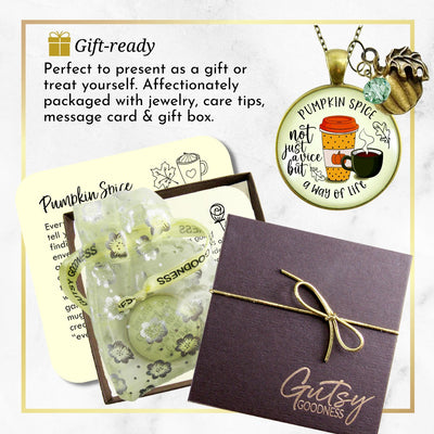 Pumpkin Spice Necklace Funny Quote Not a Vice, Way of Life Autumn PSL Coffee Latte Lover Costume Fashion Fall Jewelry For Women  Necklace - Gutsy Goodness Handmade Jewelry