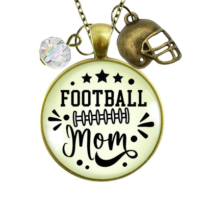 Football Mom Necklace Favorite Player Proud of Son Gift Jewelry Sports Team Handmade Autumn Season Pendant Quote  Necklace - Gutsy Goodness Handmade Jewelry