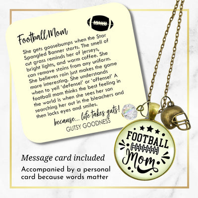 Football Mom Necklace Favorite Player Proud of Son Gift Jewelry Sports Team Handmade Autumn Season Pendant Quote  Necklace - Gutsy Goodness Handmade Jewelry