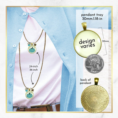 Happy Fall Y'All Necklace Teal Pumpkin Stars Autumn Fashion Costume Jewelry Message Card  Necklace - Gutsy Goodness Handmade Jewelry