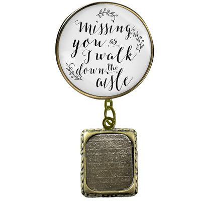 Wedding Memorial Boutonniere Pin Photo Frame Missing You Today For Men - Gutsy Goodness