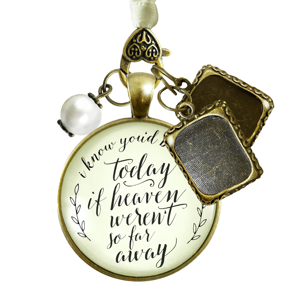 I Know You'd Be Here Today If Heaven Weren't So Far Away - BRONZE - CREAM - WHITE BEAD 2 FRAMES