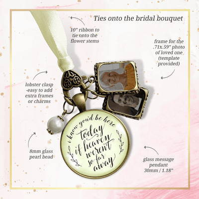 I Know You'd Be Here Today If Heaven Weren't So Far Away - BRONZE - CREAM - WHITE BEAD 2 FRAMES