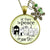 Christmas Village Let There Be Peace On Earth Necklace Handmade Winter Holidays Snowflake Charm Green Beads Jewelry