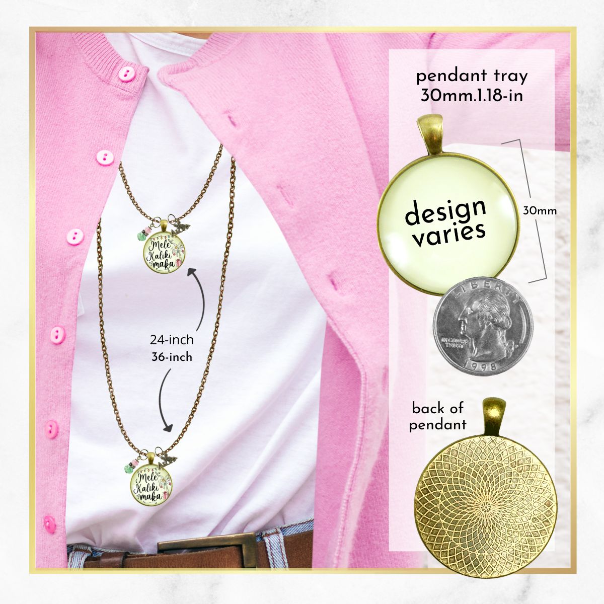 Mele Kalikimaka Christmas Hawaiian Necklace Holiday Merry Christmas Pink Green Festive Jewelry Gift