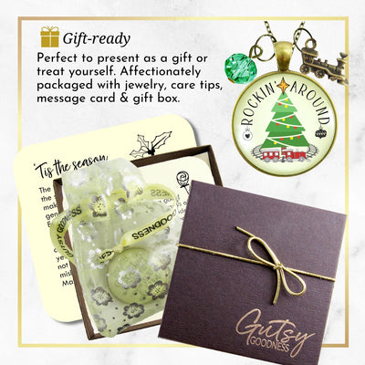 Christmas Train Holiday Tree Necklace Rocking Around Festive Merry Handmade Seasonal Gift Jewelry  Necklace - Gutsy Goodness Handmade Jewelry