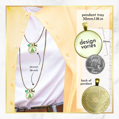 Christmas Train Holiday Tree Necklace Rocking Around Festive Merry Handmade Seasonal Gift Jewelry