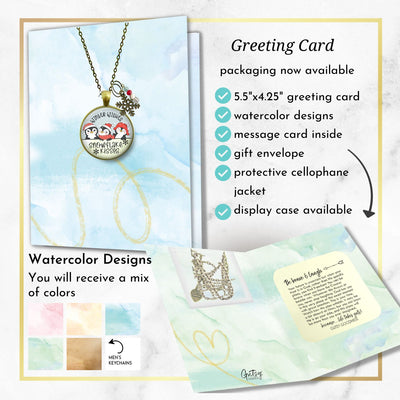 Christmas Penguin Stocking Stuffer Necklace Winter Wishes Snowflake Kisses Charm Handmade Gift Pendant Jewelry