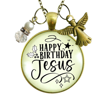 Happy Birthday Gift Necklace For Women Merry Christmas Faith Jewelry Charms Handmade Holiday Pendant