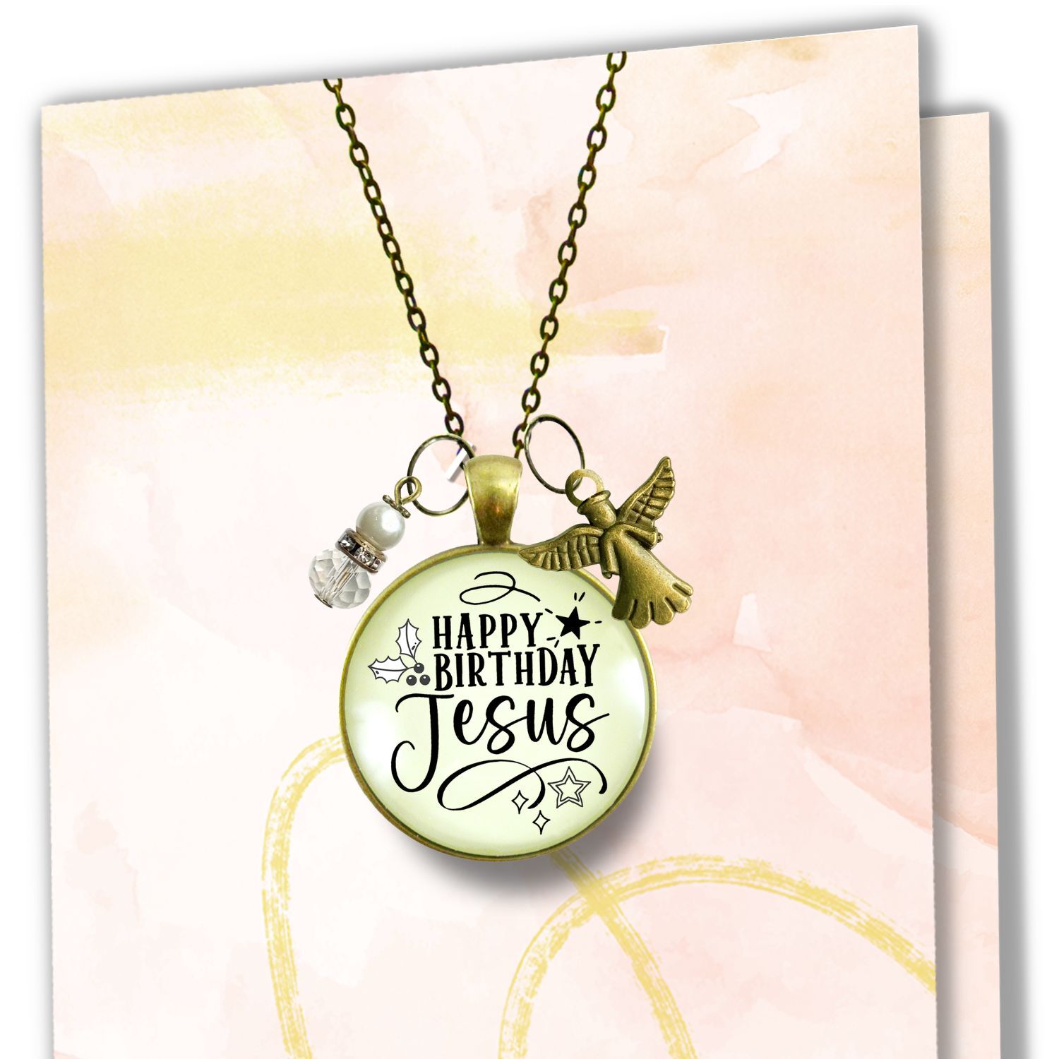Happy Birthday Gift Necklace For Women Merry Christmas Faith Jewelry Charms Handmade Holiday Pendant