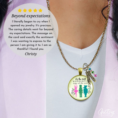 Nutcracker Ballet Gift Necklace Holiday Tradition Handmade Pink Pendant Jewelry Ballet Slipper Charm  Necklace - Gutsy Goodness Handmade Jewelry