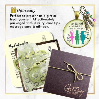 Nutcracker Ballet Gift Necklace Holiday Tradition Handmade Pink Pendant Jewelry Ballet Slipper Charm  Necklace - Gutsy Goodness Handmade Jewelry