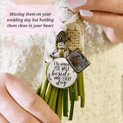 Memaw You Walk Beside Me Every Day BRONZE - WHITE - WHITE BEAD