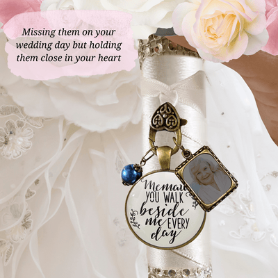 Memaw You Walk Beside Me Every Day BRONZE - WHITE - BLUE BEAD