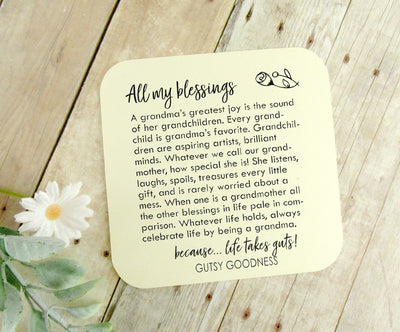 All My Blessings Call Me Grandma Keychain Grandma Heart - Gutsy Goodness Handmade Jewelry