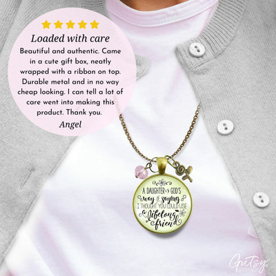 Gutsy Goodness Mother Necklace Daughter is God's Way Lifelong Friend Faith Jewelry - Gutsy Goodness Handmade Jewelry;Mother Necklace Daughter Is God's Way Lifelong Friend Faith Jewelry - Gutsy Goodness Handmade Jewelry Gifts
