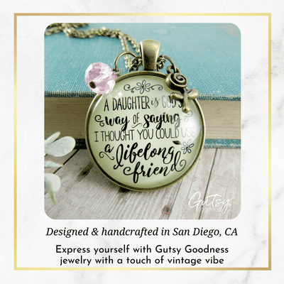 Gutsy Goodness Mother Necklace Daughter is God's Way Lifelong Friend Faith Jewelry - Gutsy Goodness Handmade Jewelry;Mother Necklace Daughter Is God's Way Lifelong Friend Faith Jewelry - Gutsy Goodness Handmade Jewelry Gifts