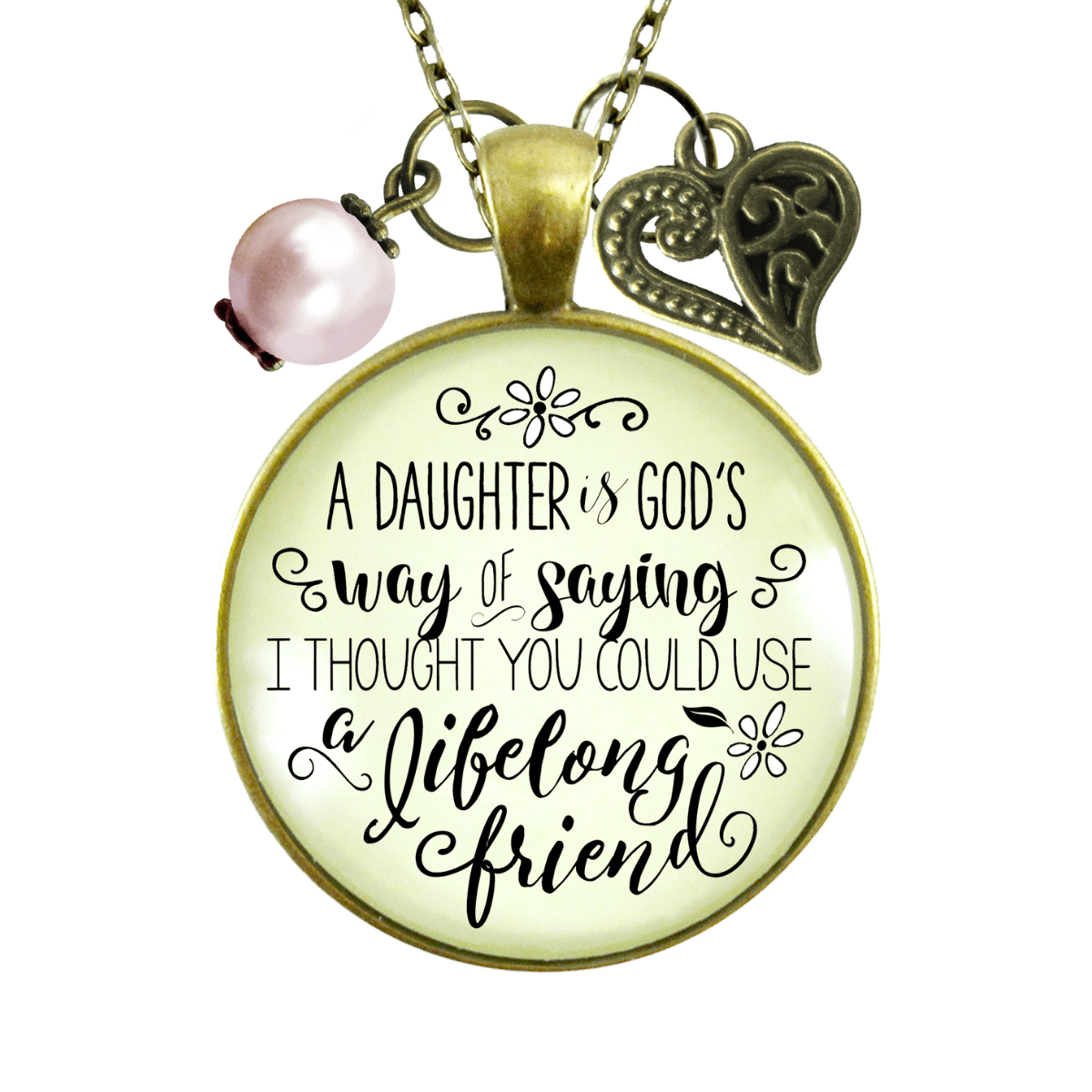 Gutsy Goodness Daughter Necklace From Mother Celebrate Friends Retro Inspire Jewelry Heart Gift - Gutsy Goodness;Daughter Necklace From Mother Celebrate Friends Retro Inspire Jewelry Heart Gift - Gutsy Goodness Handmade Jewelry Gifts