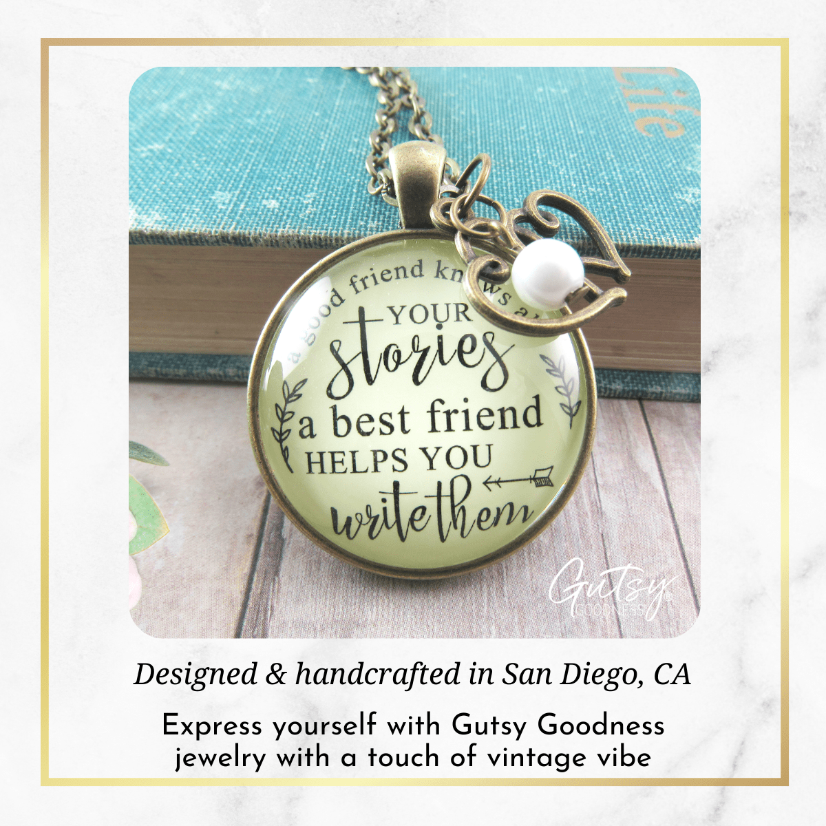 Gutsy Goodness Friendship Necklace She Knows Your Stories Inspiring Jewelry - Gutsy Goodness;Friendship Necklace She Knows Your Stories Inspiring Jewelry - Gutsy Goodness Handmade Jewelry Gifts