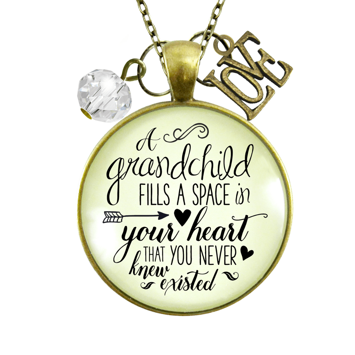 Gutsy Goodness Grandmother Necklace Grandchild Fills Heart Grandma Jewelry Gift - Gutsy Goodness;Grandmother Necklace Grandchild Fills Heart Grandma Jewelry Gift - Gutsy Goodness Handmade Jewelry Gifts