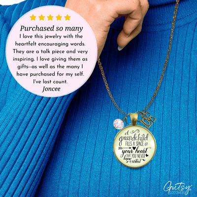 Gutsy Goodness Grandmother Necklace Grandchild Fills Heart Grandma Jewelry Gift - Gutsy Goodness;Grandmother Necklace Grandchild Fills Heart Grandma Jewelry Gift - Gutsy Goodness Handmade Jewelry Gifts