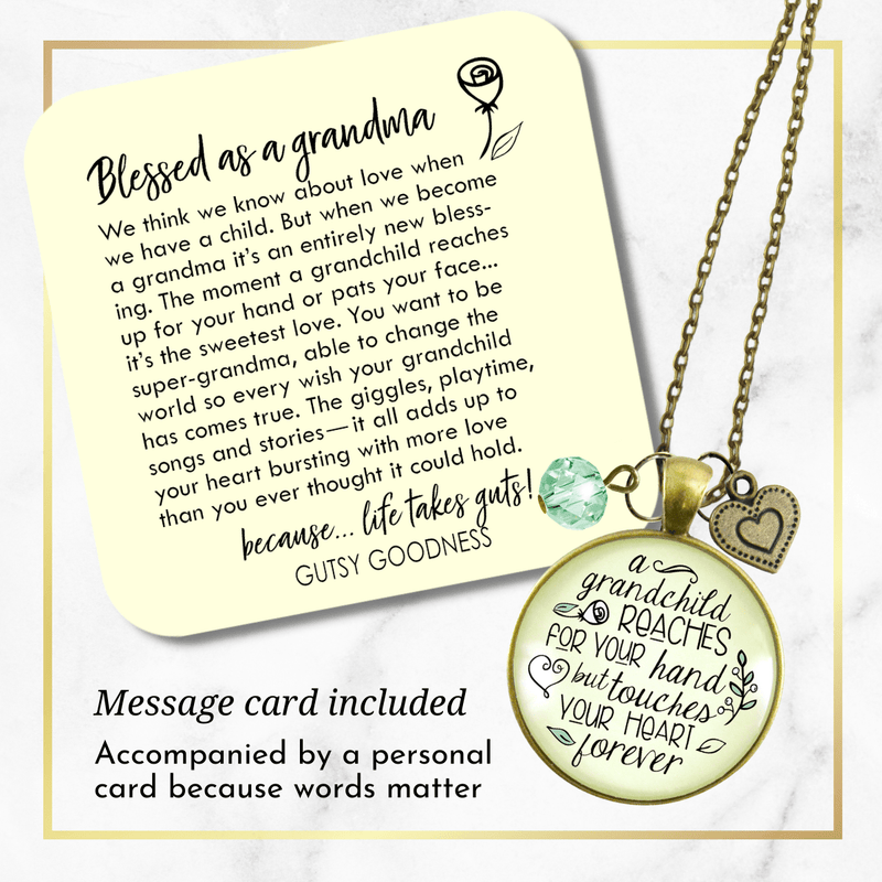 Gutsy Goodness Grandma Necklace A Grandchild Reaches for Grandmas Hand Love Jewelry - Gutsy Goodness;Grandma Necklace A Grandchild Reaches For Grandmas Hand Love Jewelry - Gutsy Goodness Handmade Jewelry Gifts