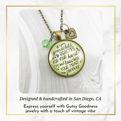Gutsy Goodness Grandma Necklace A Grandchild Reaches for Grandmas Hand Love Jewelry - Gutsy Goodness;Grandma Necklace A Grandchild Reaches For Grandmas Hand Love Jewelry - Gutsy Goodness Handmade Jewelry Gifts