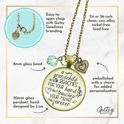 Gutsy Goodness Grandma Necklace A Grandchild Reaches for Grandmas Hand Love Jewelry - Gutsy Goodness;Grandma Necklace A Grandchild Reaches For Grandmas Hand Love Jewelry - Gutsy Goodness Handmade Jewelry Gifts