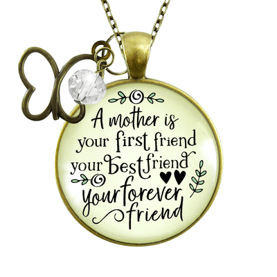 Gutsy Goodness Mother is First Friend Necklace BFF Word Quote Vintage Jewelry Gift - Gutsy Goodness Handmade Jewelry;Mother Is First Friend Necklace Bff Word Quote Vintage Jewelry Gift - Gutsy Goodness Handmade Jewelry Gifts