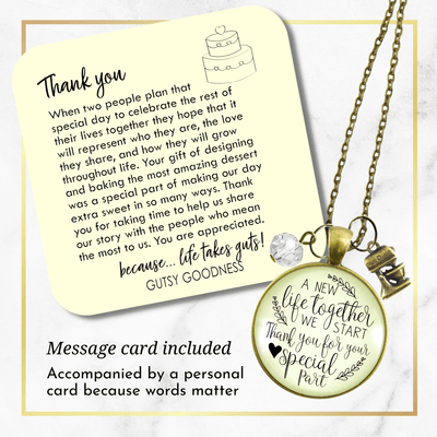 Gutsy Goodness Wedding Cake Maker Gift Necklace New Life Jewelry Thanks Baker Charm - Gutsy Goodness Handmade Jewelry;Wedding Cake Maker Gift Necklace New Life Jewelry Thanks Baker Charm - Gutsy Goodness Handmade Jewelry Gifts